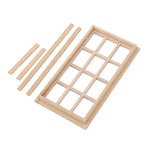 CHICIRIS 1/12 PUPPENHAUS MINI MÖBEL MINIATURMODELL AUS Holz 12 SCHIBEN LEER Fenster DIY Zubehörr (Schmucklos) von CHICIRIS