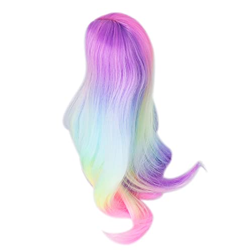 CHICIRIS 1/3 Ball Joint Puppenperücke Gradientenfarbe Hohe Simulation Weiches Geschmeidig für 21-24 cm Kopfumfang Puppen (Regenbogen) von CHICIRIS