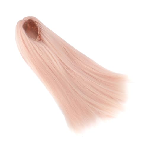 CHICIRIS 1/4 Puppe Lange Gerade Perücke Weiche Hochtemperaturseide für 7-8-Zoll-Puppen-DIY-Styling-Kugelgelenk Puppenhaarperücke für (PINK) von CHICIRIS