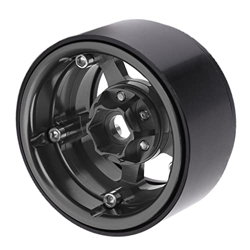 CHICIRIS 1,9 Beadlock - 5 Loch Silber Felgen Aluminiumlegierung RC Rad Hub mit Schlossreifen Hautdesign für Axiale SCX10 90046 D90 HSP Redcat HPI -Installation (Ti) von CHICIRIS