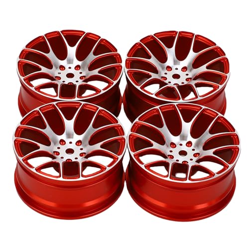 CHICIRIS 4PCS RC Radnaben Ersatz für MN128 MN86 G500 1/12 Aluminium Legierung RC Auto Radfelge Nabe (Rot) von CHICIRIS