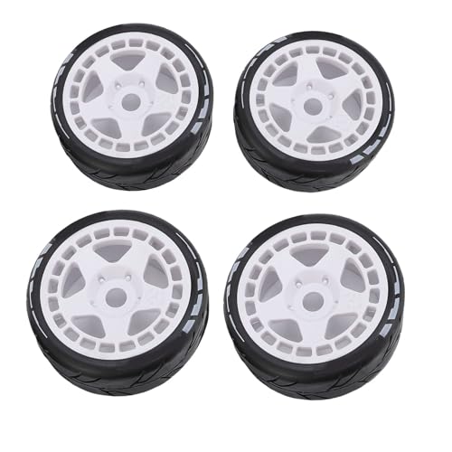 CHICIRIS 4PCS RC Rallye -Reifen, 17 Mm Robuste Plastik 1/8 RC Autorad Reifen Zur Unterhaltung (White) von CHICIRIS