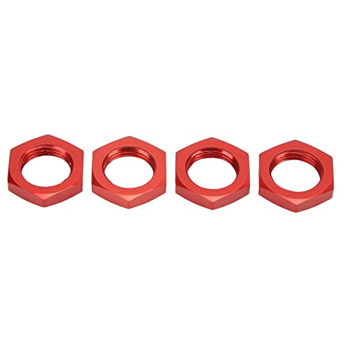 CHICIRIS 4pcs RC Rad Wheel Hub Hex Muttern 17mm Aluminiumlegierung Hub Muttern Ersatz für 1/8 RC-Auto Leichtes Kear-resistente Dauerhafte Upgrade-Teile (Rot) von CHICIRIS