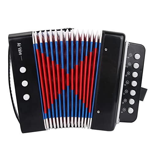 CHICIRIS Akkordeonspielzeug für Kinder - Bildungsmusikinstrument mit 7 -Key 2 Bass Mini Größe (Black) von CHICIRIS