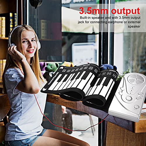 CHICIRIS Anfänger Klavier - Tragbare 49 Tasten Elektronische Tastatur Handlaufte Klavier für Kinder - Leichte und Weiche Demo Songs, 6 Demo Songs (Silver) von CHICIRIS