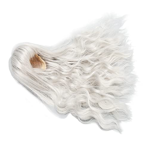 CHICIRIS Artikulierter Ball Bolonnet mit Lockiger Langer Weicher Touch Tather Resistent Gegen Puppenkleid, Geeignet für 1/6 Puppen Geeignet (Silber grau) von CHICIRIS