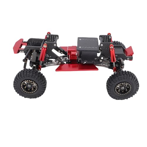 CHICIRIS Ascent 18 1/18 RC Crawler Carbonfaser -Chassis -Rahmen -Kit, Leichte und Hohe Festigkeit, Legierung, Messingmaterial, mit Speed ​​-Encoder, Am Besten für Microbit (Schwarz Rot) von CHICIRIS
