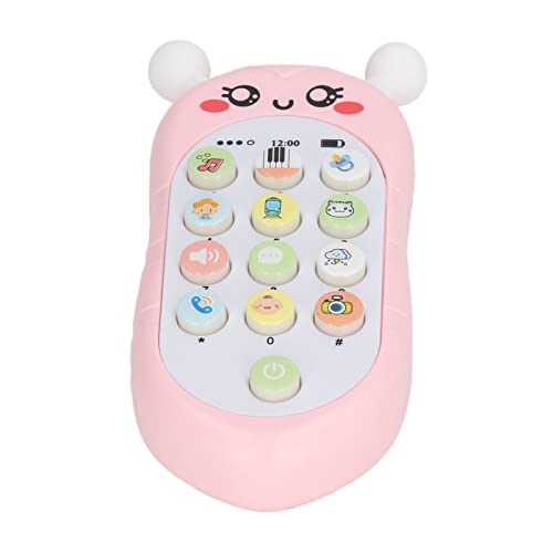 CHICIRIS Babyphone-Spielzeug, Haltbares Plastikbaby-Musiktelefon-tragbares Baby-Handy-Spielzeug Batterie Im Honigbienenstil Nicht Im Lieferumfang Enthalten (Rosa mit Lanyard) von CHICIRIS