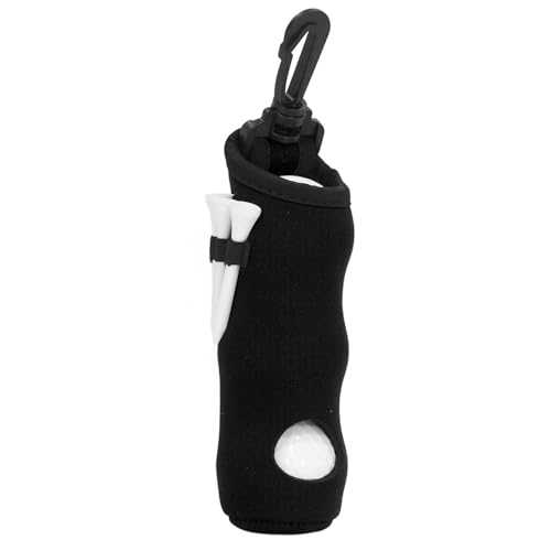CHICIRIS Ball Tee Carry Bag Golfball Halter Beutel Neopren Tragbar mit 3 Golfbällen 3 T -Shirts für Männer Frauen Golfzubehör Speicher (Black) von CHICIRIS
