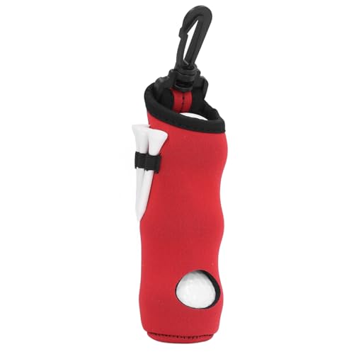 CHICIRIS Ball Tee Carry Bag Golfball Halter Beutel Neopren Tragbar mit 3 Golfbällen 3 T -Shirts für Männer Frauen Golfzubehör Speicher (Rot) von CHICIRIS
