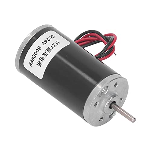 CHICIRIS DC 24 V -Motor mit Einstellbarer Geschwindigkeit für Elektroventilator, Mikrowellenofen - Hochtorsionsgetriebe Motor für Spielzeug, Anzeigeregale Verschleiß resistente Metallrad (8000RPM) von CHICIRIS