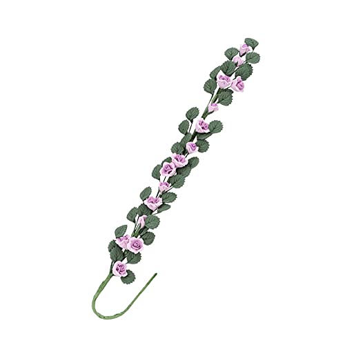 CHICIRIS Dollhouse Rose String, Gartenszene Rose String Eundendesel Swing für 1/12 Puppen, Hochwertige Miniaturgartenszene Dekor (Lila Rose) von CHICIRIS