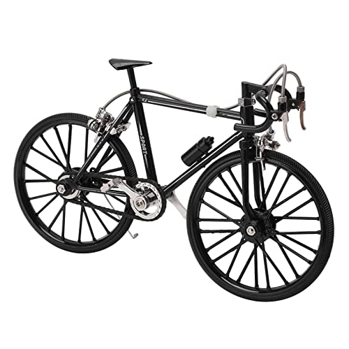 CHICIRIS Fahrradmodell Ornament Realistische Kompakte Struktur Urlaub Geschenke Finger Fahrräder Spielzeug für Bücherregale (Legierung, Schwarz) von CHICIRIS