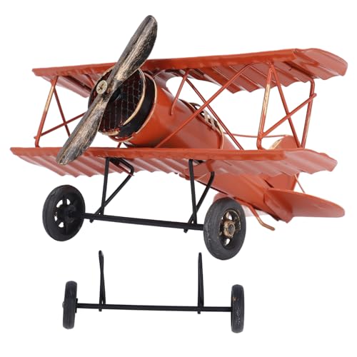 CHICIRIS Flugzeugmodell Im Retro-Stil mit Feiner Verarbeitung, Vielseitige Desktop-Dekoration für Zuhause, Flugzeugmodell aus Eisenkunst (Rot) von CHICIRIS