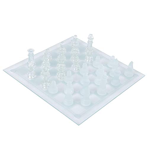 CHICIRIS Glaskristallschach -Set 25x25 cm Tragbare Gefrostete Schachkollegen mit 32 Teilen für das Heimspiel von Travel Camping CHICIRIS Glaskristallschach -Set 25x25 cm Tragbare Gefrostete Schachkollegen mit 32 Teilen für das Heimspiel von Travel Camping von CHICIRIS
