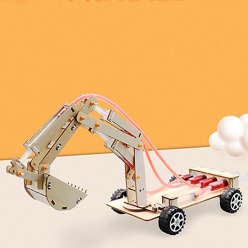 CHICIRIS Hölzerne Hydraulische Baggermodel Bildungswissenschaft Experiment Spielzeug für Kinderstudenten, Einfache Versammlung und Kinderfreundlichkeitsmaterial von CHICIRIS