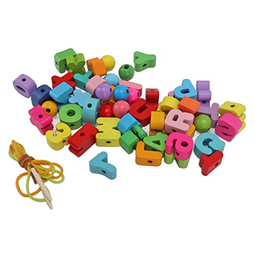 CHICIRIS Holz Alphabet Puzzle Hochglänzende Oberflächenlicht -Schnürungsbuchstaben Hand -Augenkoordination Lernspielzeug für 51pcs von CHICIRIS