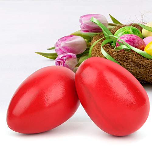 CHICIRIS Holzschüttler 2pcs Musikalisches Sensorisches Spielzeug für Kleinkinder Montessori Baby Spielzeug mit Knusprigem Schall Leuchtend Farben Sicheres Festholz (SY-63 rot) von CHICIRIS