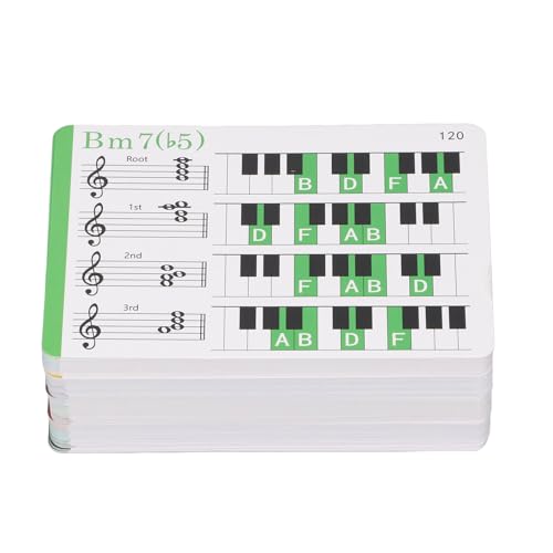 CHICIRIS Klavierreferenzkarten, 100 Akkorde, Codierte Karteikarten für Anfänger, Bequemes Übungswerkzeug, Farbenfroh CHICIRIS Klavierreferenzkarten, 100 Akkorde, Codierte Karteikarten für Anfänger, Bequemes Übungswerkzeug, Farbenfroh von CHICIRIS
