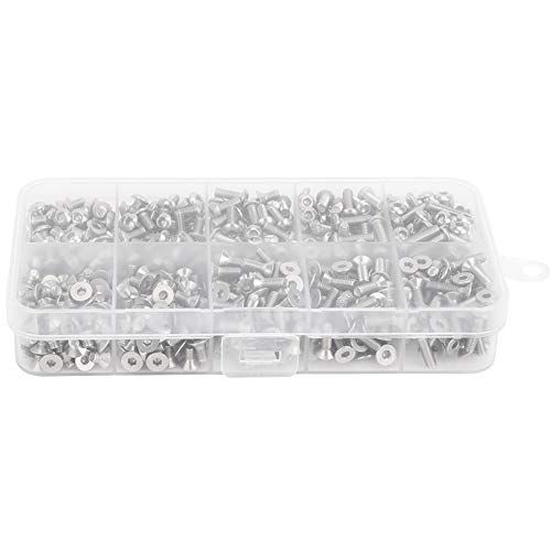 CHICIRIS Langlebiger Rostfreier Stahlrund-/Flachkopf -Hex -Socket Blot Kit, 720pcs Hardware Befestigungselemente für Kommunikationsgeräte, Bequeme Box für Aufbewahrung und Tragen CHICIRIS Langlebiger Rostfreier Stahlrund-/Flachkopf -Hex -Socket Blot Kit, 720pcs Hardware Befestigungselemente für Kommunikationsgeräte, Bequeme Box für Aufbewahrung und Tragen von CHICIRIS