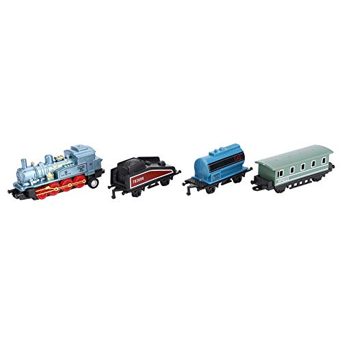 CHICIRIS Legierung-dampfzug-Modell für, Zureckziehbare Lokomotive MIT 3 Waggons, Süß und Interessant, Klein und Zart, Leicht Zu Tragen (Rot (Blue) von CHICIRIS