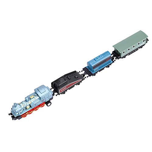 CHICIRIS Legierung-dampfzug-Modell für, Zureckziehbare Lokomotive MIT 3 Waggons, Süß und Interessant, Klein und Zart, Leicht Zu Tragen (Rot (Blue) von CHICIRIS
