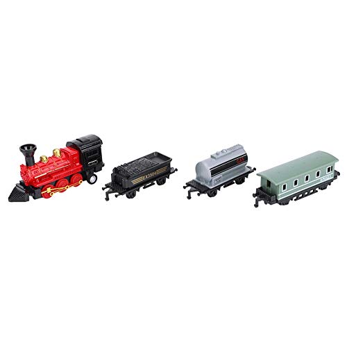 CHICIRIS Legierung-dampfzug-Modell für, Zureckziehbare Lokomotive MIT 3 Waggons, Süß und Interessant, Klein und Zart, Leicht Zu Tragen (Rot (Rot) von CHICIRIS