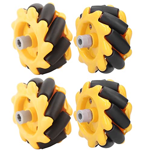 CHICIRIS Mecanum -, Smart Roboter Car Parts Accessoires, Omni Direktional - -Spielzeugkomponenten 48 Mm (Zwei Paare) von CHICIRIS