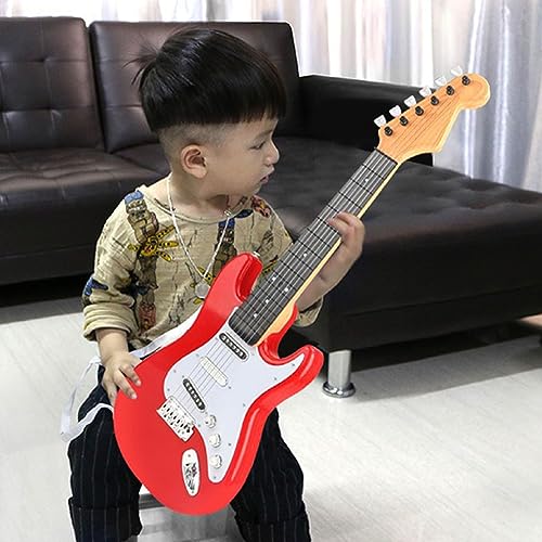 CHICIRIS Mini -E -Gitarren Musikinstrumentspielzeug für Kinder, Echtes Gitarrenerlebnis, Akkordmodus, Leicht und Tragbar (Rot) von CHICIRIS