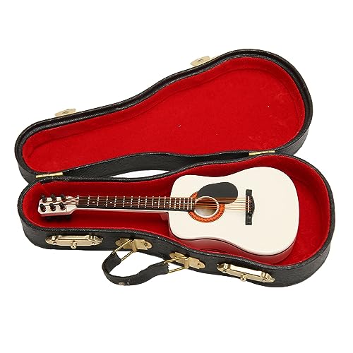 CHICIRIS Mini -Gitarrenmodell Exquisite Handwerkskunst Langlebig Solidwood für Schreibtisch Office Dekoration Miniatur Holzgitarre, Dollhouse Gitarre für Musikliebhaber von CHICIRIS