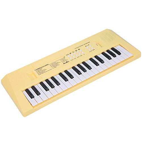 CHICIRIS Musikspielzeug mit 37 Tasten, Elektrisches Klavier für Anfänger, Tragbare Größe und Doppelte Stromversorgung, für die Musikalische Ausbildung von Kindern (Yellow) von CHICIRIS