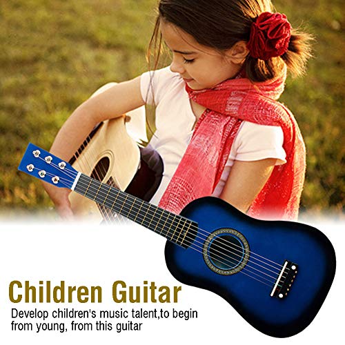 CHICIRIS Präzise Kinder Gitarrenspielzeug Lustige Lerninstrumente für Kinderanfänger, Inspiriert Musikfähigkeiten, Ideale Schüler Hölzern 23in Gitarre (Blue) von CHICIRIS
