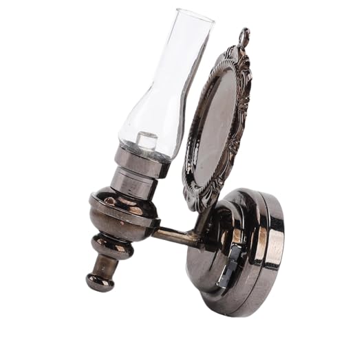 CHICIRIS Puppenhaus -Wandlampe, Miniatur -LED -Wandlicht mit Design für 1:12 Puppenhäuser, Ideale Dekoration für Küchen und Wohnbereiche (Black) von CHICIRIS