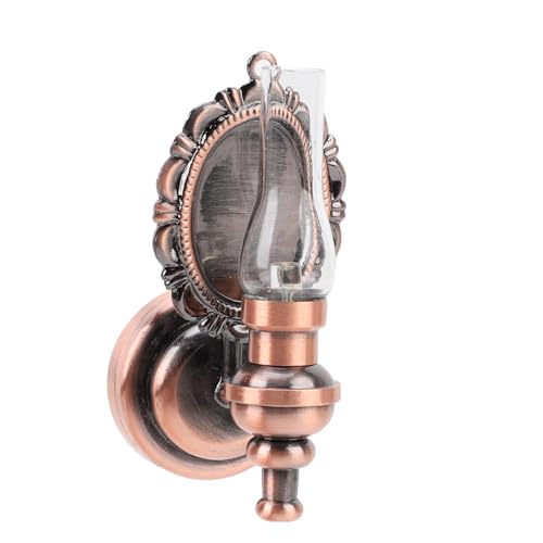 CHICIRIS Puppenhaus -Wandlampe, Miniatur -LED -Wandlicht mit Design für 1:12 Puppenhäuser, Ideale Dekoration für Küchen und Wohnbereiche (Bronze) von CHICIRIS