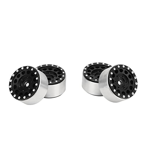 CHICIRIS RC Beadlock - 4pcs Aluminiumlegierung RC Rad Hubs für 1/18 Axial SCX24 1/24 mit Verbesserter Stabilität Einfach Installation (Black) von CHICIRIS