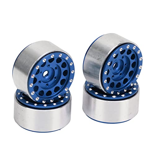 CHICIRIS RC Beadlock - 4pcs Aluminiumlegierung RC Rad Hubs für 1/18 Axial SCX24 1/24 mit Verbesserter Stabilität Einfach Installation (Blue) von CHICIRIS