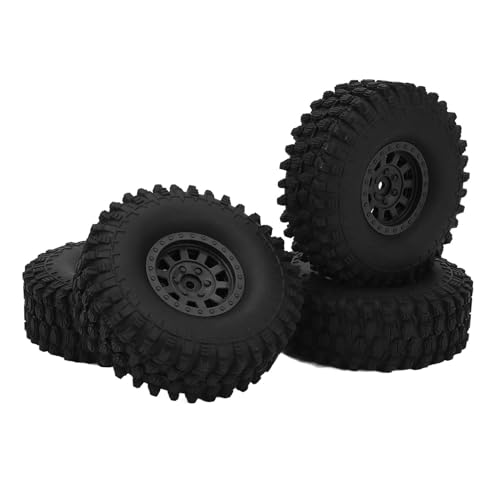 CHICIRIS RC-Car-Rad, Stoßdämpfender RC-Car-Reifen, 4 Stück, Einfacher Austausch mit 10-Speichen-Nylonfelgen für GEN8 (Black) von CHICIRIS