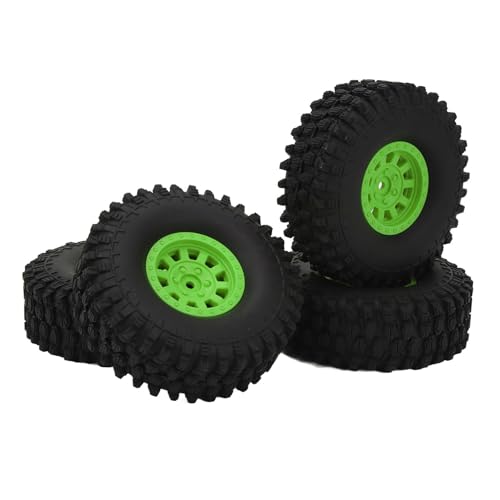 CHICIRIS RC-Car-Rad, Stoßdämpfender RC-Car-Reifen, 4 Stück, Einfacher Austausch mit 10-Speichen-Nylonfelgen für GEN8 (Green) von CHICIRIS