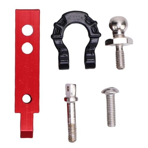 CHICIRIS RC Crawler Trailer Hook, Hochfestigkeitslegierung 1/8 1/10 RC -Auto -Modell -Schleppkupplung mit Speziell für 4083 4107 MK07, Einfach zu Installierter und Realistischer Textur für (Rot mit von CHICIRIS