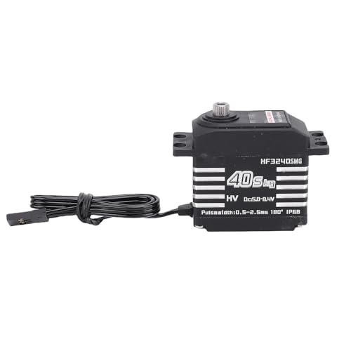 CHICIRIS RC Digital IP68 Servo Metal Gear Hohe Drehmoment 25T Servo Horn Wasserdicht für 1/8 1/10 /12 RC -Auto -Crawler Roboter mit Doppelkugellager (Black) von CHICIRIS