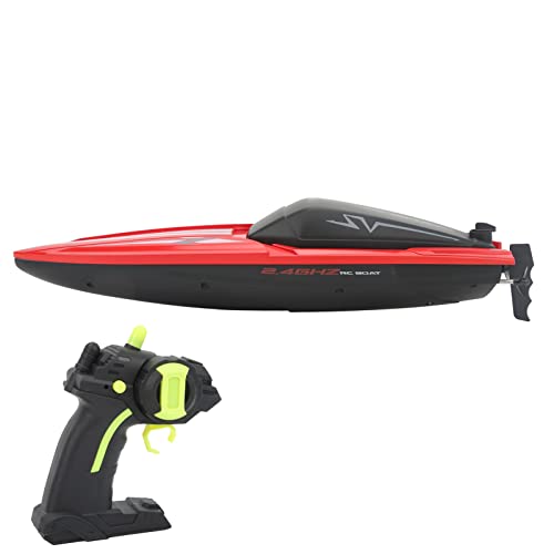 CHICIRIS RC-Rennboot-Set, Ferngesteuertes Schnellboot, ABS-Kunststoffschale, Weniger Störungen, Wasserdichtes Design für die Erholung Im Freien (Rot) von CHICIRIS
