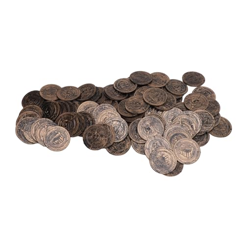 CHICIRIS Schatzmünzen Setzen Sie Goldmünzen Piratenmünzen Fantasy -Münzen für Partydekoration Spiele Gefälligkeiten mit Haltbarem Kunststoffmaterial (Antike Bronze -Piratenmünzen) von CHICIRIS