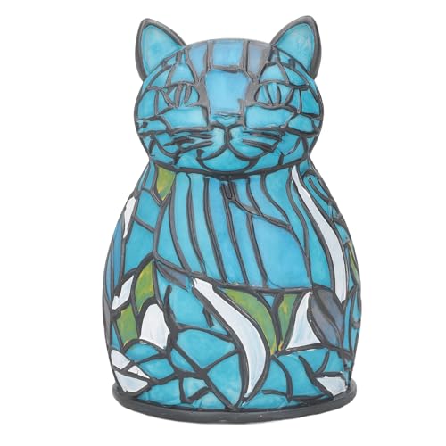 CHICIRIS Schnurloses Katzen-Nachtlicht Im Vintage-Stil, Tier-Tischlampe aus Gebeiztem Kunstharz für Wohnzimmer und Schlafzimmer von CHICIRIS