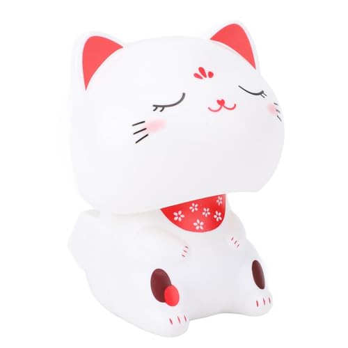 CHICIRIS Solar Powered Lucky Cat Statue Weaving Fortune Katz (Schimpfe Augen) von CHICIRIS