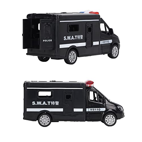 CHICIRIS Sound Light Kinderauto-Spielzeug, Kinderfahrzeug-Spielzeug Desktop-Dekoration Zurückziehen 4 Türöffnung für Jungen (L Spezialfahrzeug der Polizei) von CHICIRIS