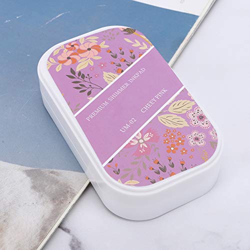 CHICIRIS Tintenkissen Umweltfreundlich DIY Stamp Ink Pad für Scrapbooking Golden (UM-2 Glitzer Rose Rot) von CHICIRIS