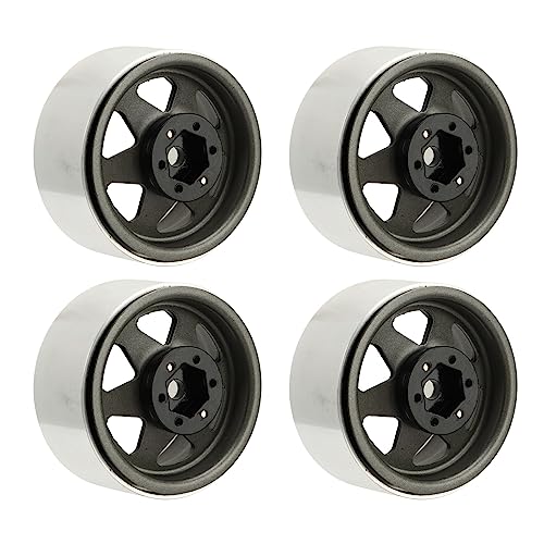 Felge Fernbedienung Fine Finish Deep Dish Nabensatz -8,9 Mm Felge Beadlock Wiederverwendbar 4 Stück D90 1,9 (GRAY) von CHICIRIS