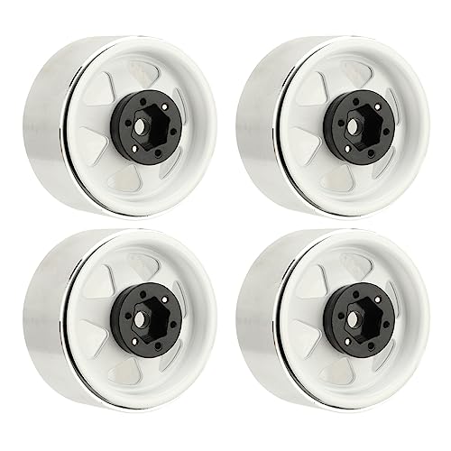Felge Fernbedienung Fine Finish Deep Dish Nabensatz -8,9 Mm Felge Beadlock Wiederverwendbar 4 Stück D90 1,9 (WHITE) von CHICIRIS