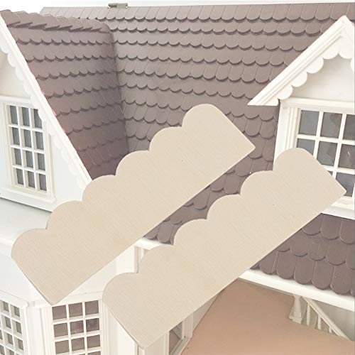 Puppenhaus Ziegel Burlywood Holz Deko Dachziegel Exquisite Ausführung 4,5x1,3 Zoll Baumodell Zubehör für 1/12 Proportion Puppenhaus (Normales Modell) von CHICIRIS