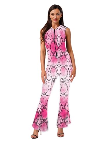 CHICTRY 70er Jahre Outfit Damen Overall Ärmellos Disco Jumpsuit Hoodie Shirt Hippie Schlaghose Tanzanzug Für Mottoparty Festival Rosa XXL CHICTRY 70er Jahre Outfit Damen Overall Ärmellos Disco Jumpsuit Hoodie Shirt Hippie Schlaghose Tanzanzug Für Mottoparty Festival Rosa XXL von CHICTRY